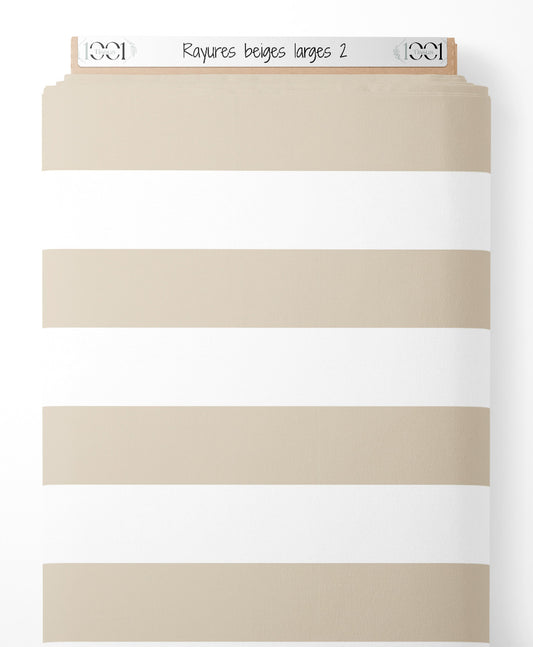 Tissu - Rayures beiges larges 2