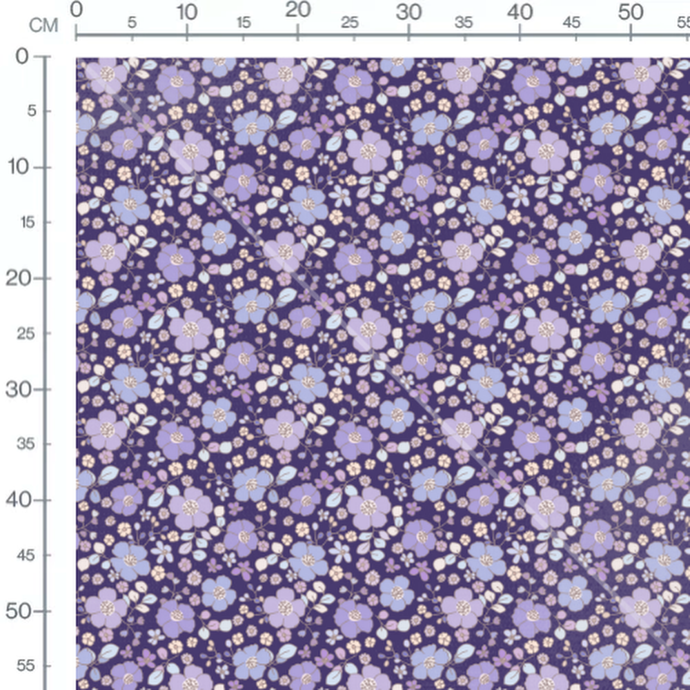 Tissu - Violet et lilas fleuri