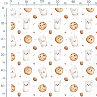 Tissu - Cookies souriants sur blanc