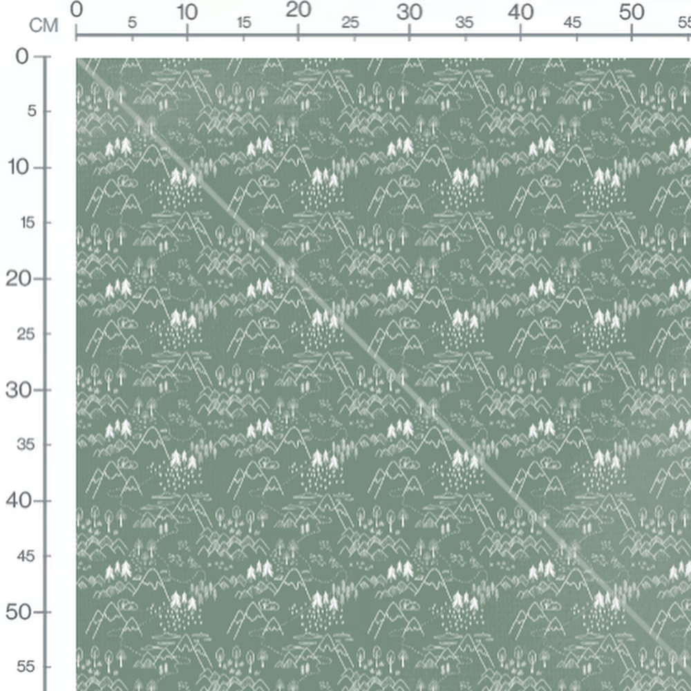 Tissu - Tissu Montagne Vert Petit motif
