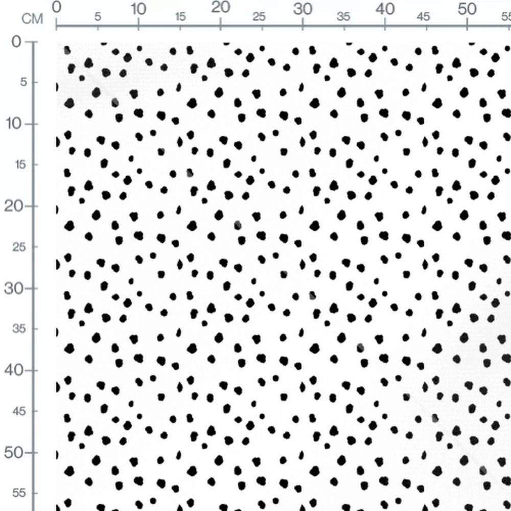 Tissu - Pois noirs variés sur blanc