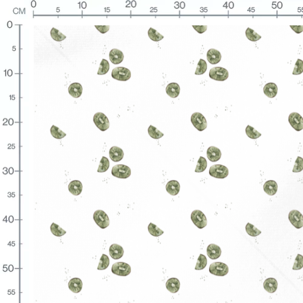 Tissu - Tranches de kiwi vertes