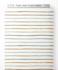 Tissu - Rayures bleues et grises blanches