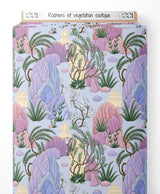 Tissu - Rochers et végétation exotique