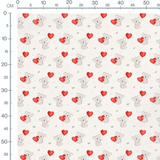 Tissu - Koalas et ballons rouges