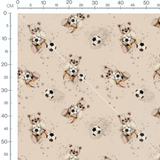 Tissu - Oursons bruns et ballons blancs