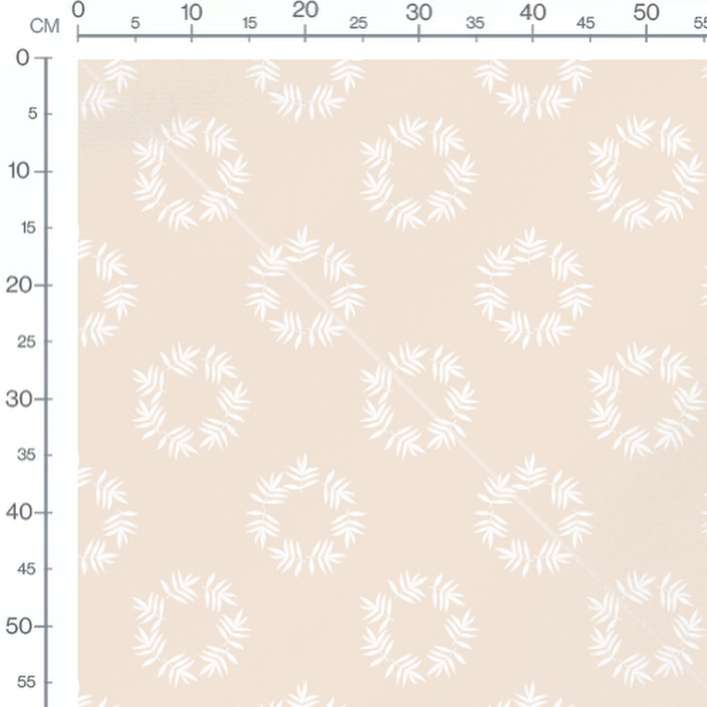 Tissu - Feuillage délicat sur beige