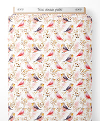Tissu - oiseaux pastel