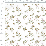 Tissu - Feuilles vertes et baies légères