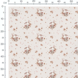 Tissu - Lapins gris et roses pastel