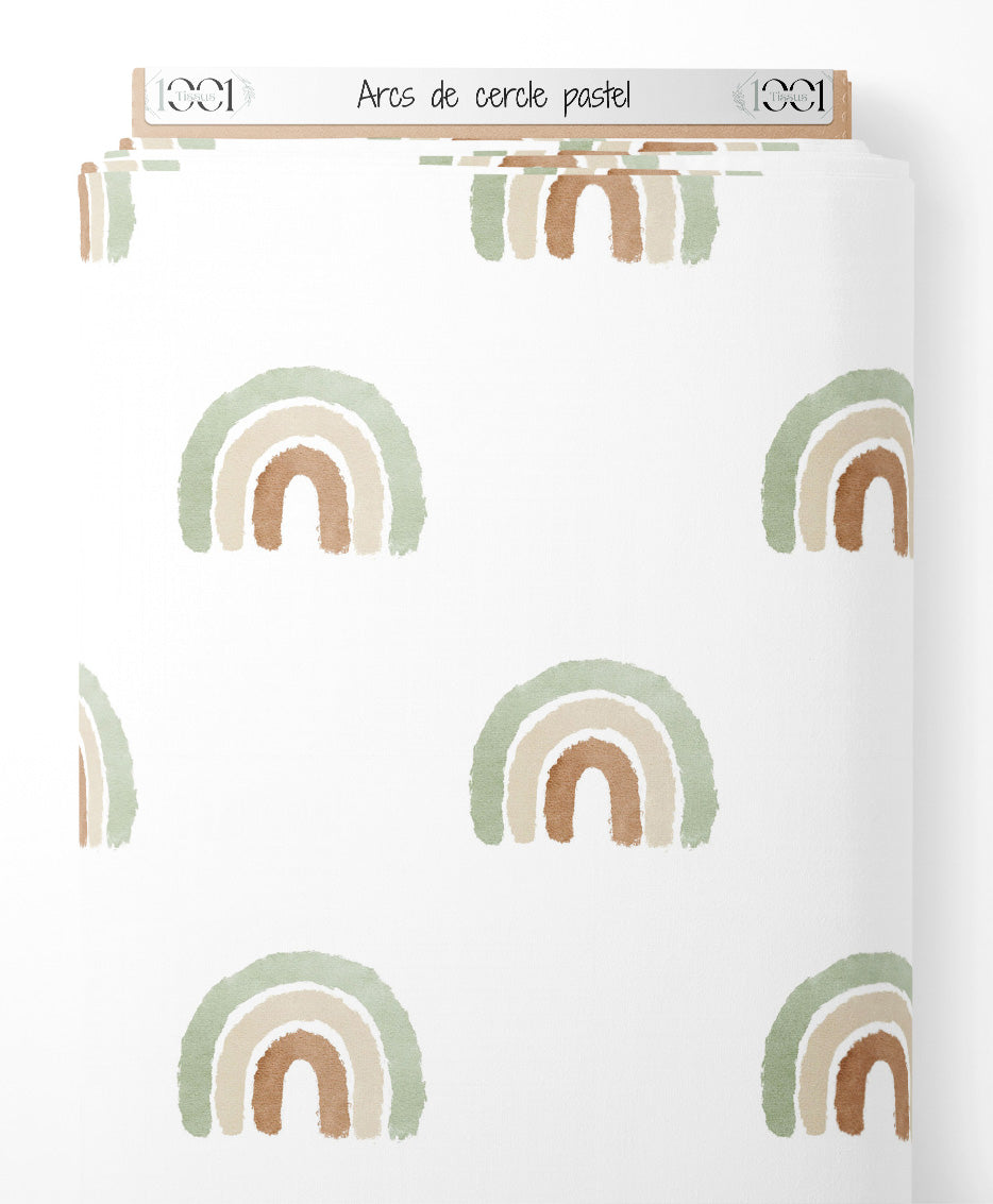 Tissu - Arcs de cercle pastel