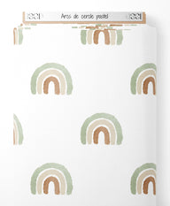 Tissu - Arcs de cercle pastel