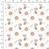 Tissu - Oursons et ballons pastel doux