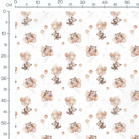 Tissu - Oursons et ballons pastel doux