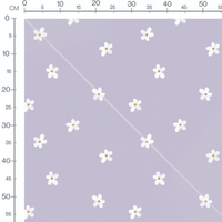 Tissu - Fleurs blanches sur fond mauve