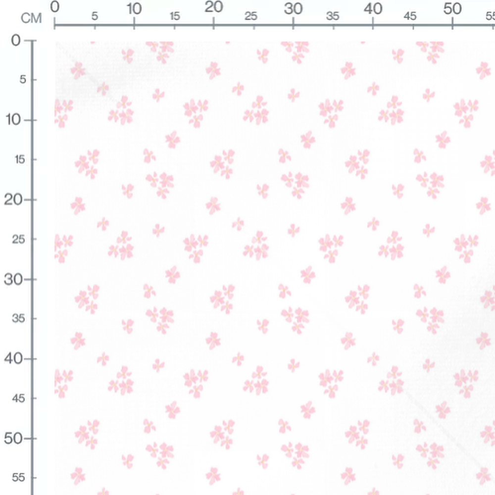 Tissu - Petites fleurs roses dispersées 2