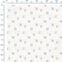 Tissu - Mignons animaux pastel en lignes