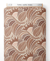 Tissu - Formes courbes brunes