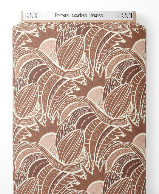 Tissu - Formes courbes brunes