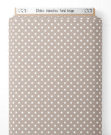 Tissu - Étoiles blanches sur fond beige