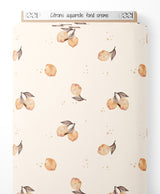 Tissu - Citrons aquarelle fond crème