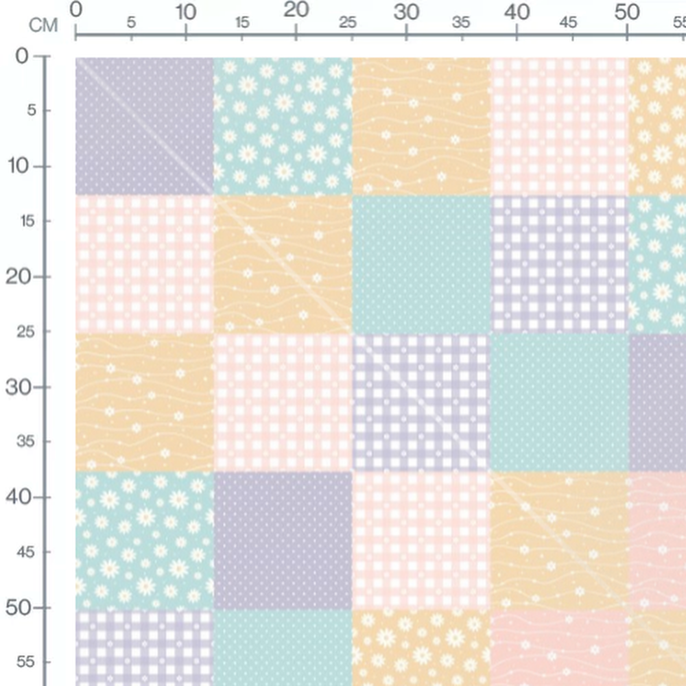 Tissu - Carrés pastel variés 2