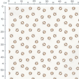 Tissu - Tasses crème sur fond blanc