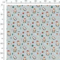 Tissu - Pingouins et décorations de Noël