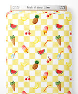 Tissu - Fruits et glaces colorés