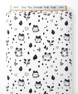 Tissu - Tissu Grenouille Feuille Doodle