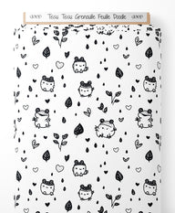 Tissu - Tissu Grenouille Feuille Doodle