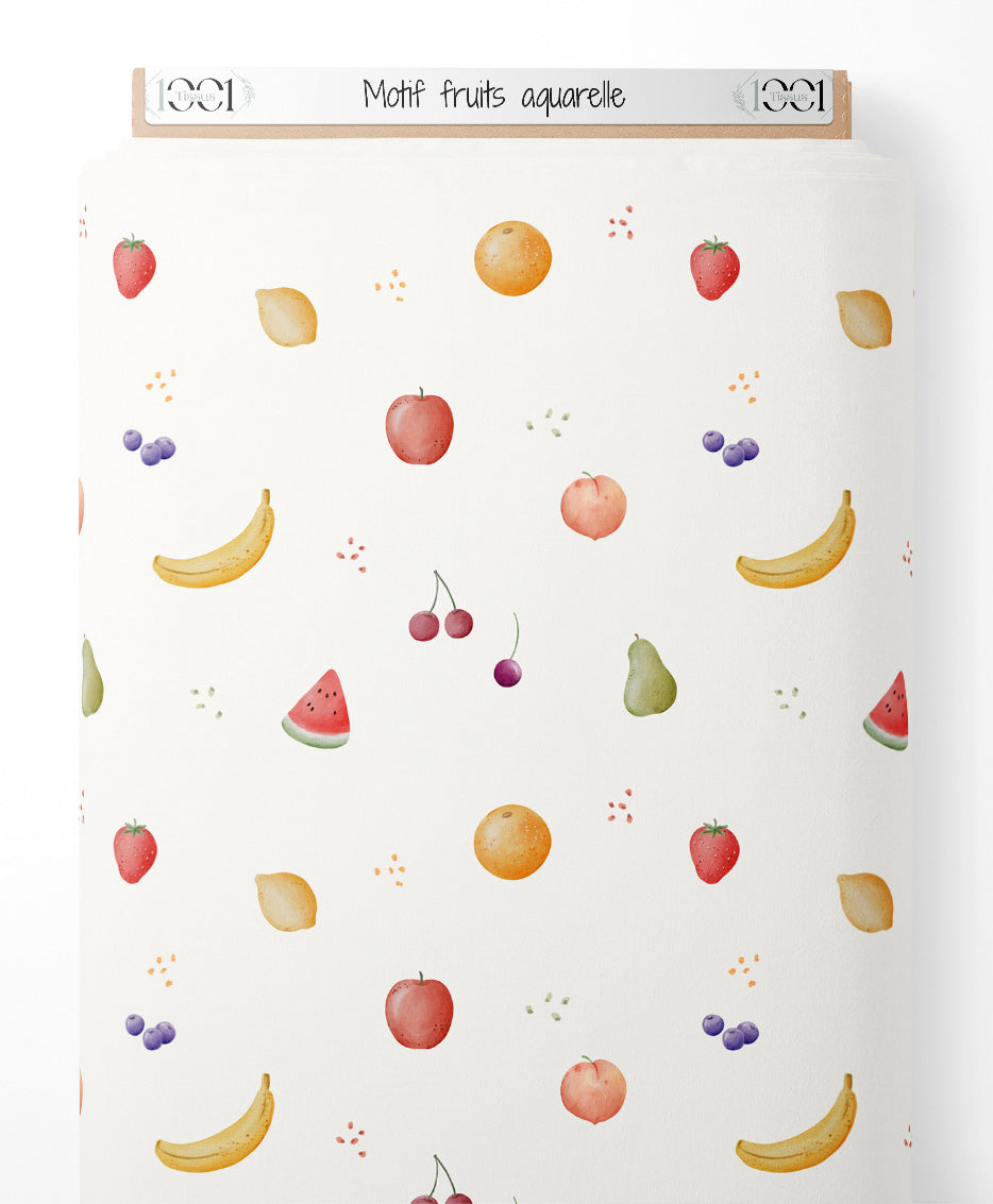 Tissu - Motif fruits aquarelle