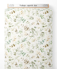 Tissu - Feuillages aquarelle doux