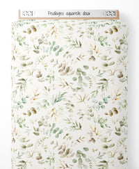 Tissu - Feuillages aquarelle doux