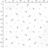 Tissu - Fleurs roses et vertes blanches 2
