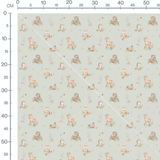 Tissu - Girafes roses et vert tendre