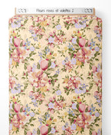 Tissu - Fleurs roses et violettes 2
