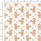 Tissu - Bonhommes Noël sur crème