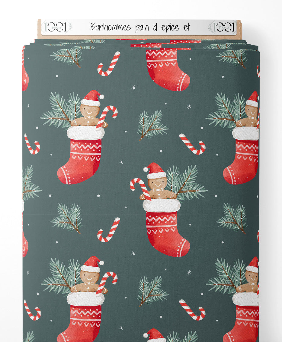 Tissu - Bonhommes pain d'épice et