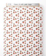 Tissu - Fraises et petits points rouges