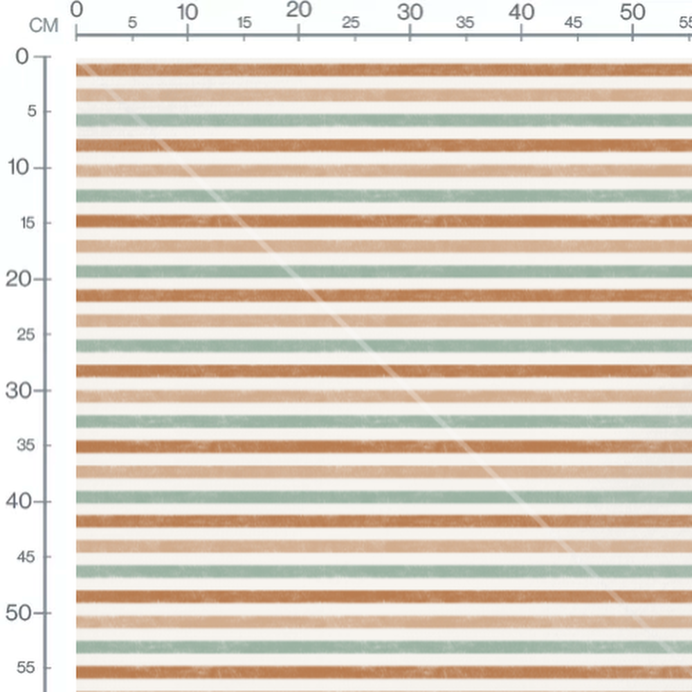 Tissu - Rayures marron et vert