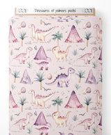 Tissu - Dinosaures et palmiers pastel