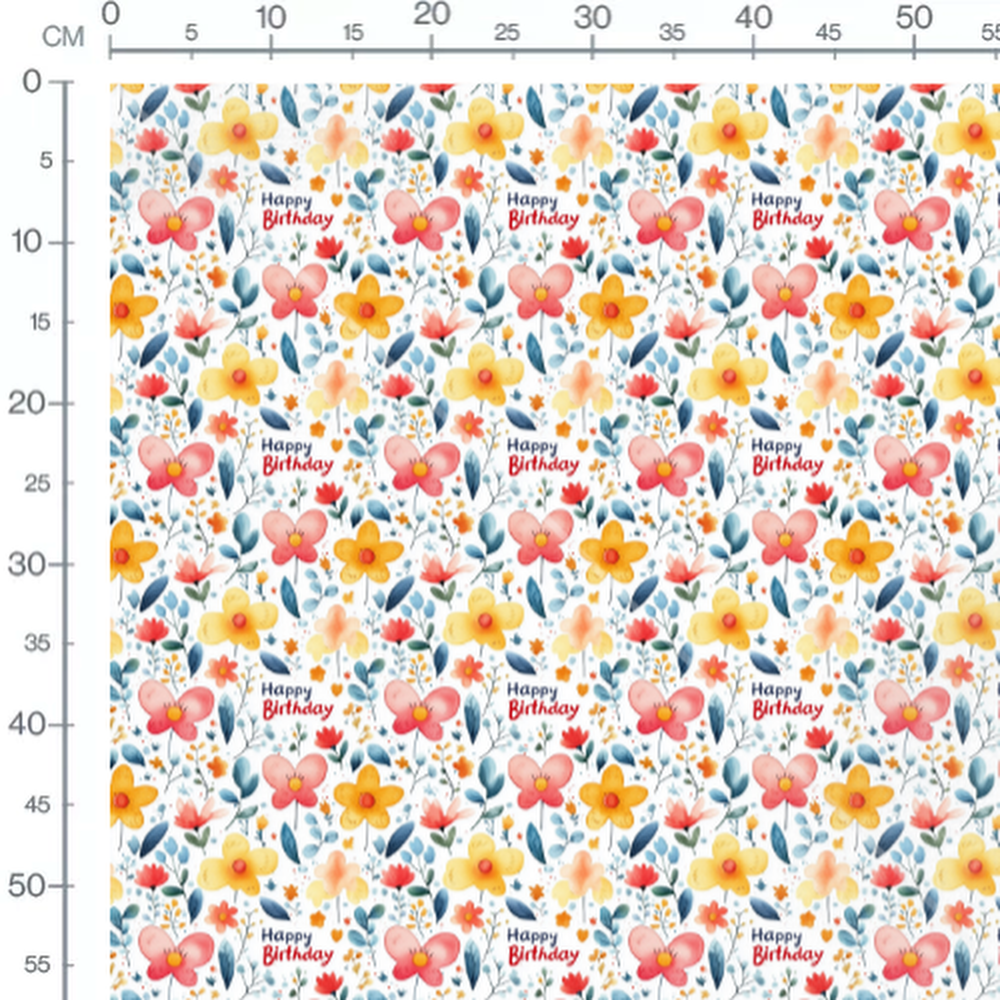 Tissu - Tissu Fleurs Anniversaire