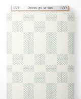 Tissu - Chevrons gris sur blanc