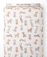 Tissu - Chats joyeux sur fond beige