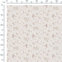 Tissu - Lapins et canards fleuris beige 2