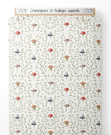 Tissu - Champignons et feuillages aquarelle