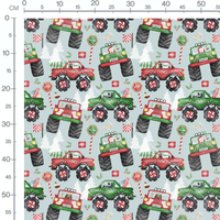 Tissu - Camions de Noël colorés