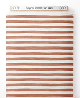 Tissu - Rayures marron sur blanc