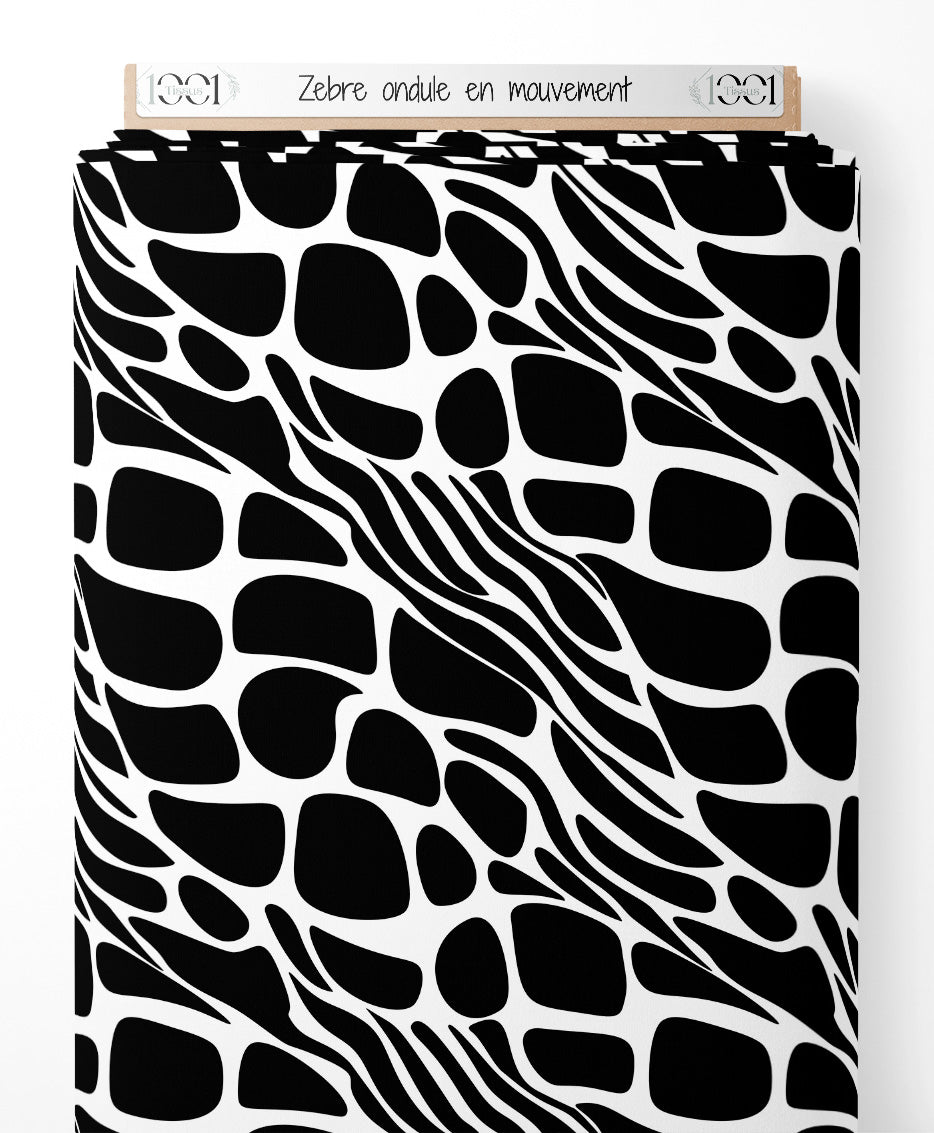 Tissu - Zèbre ondulé en mouvement